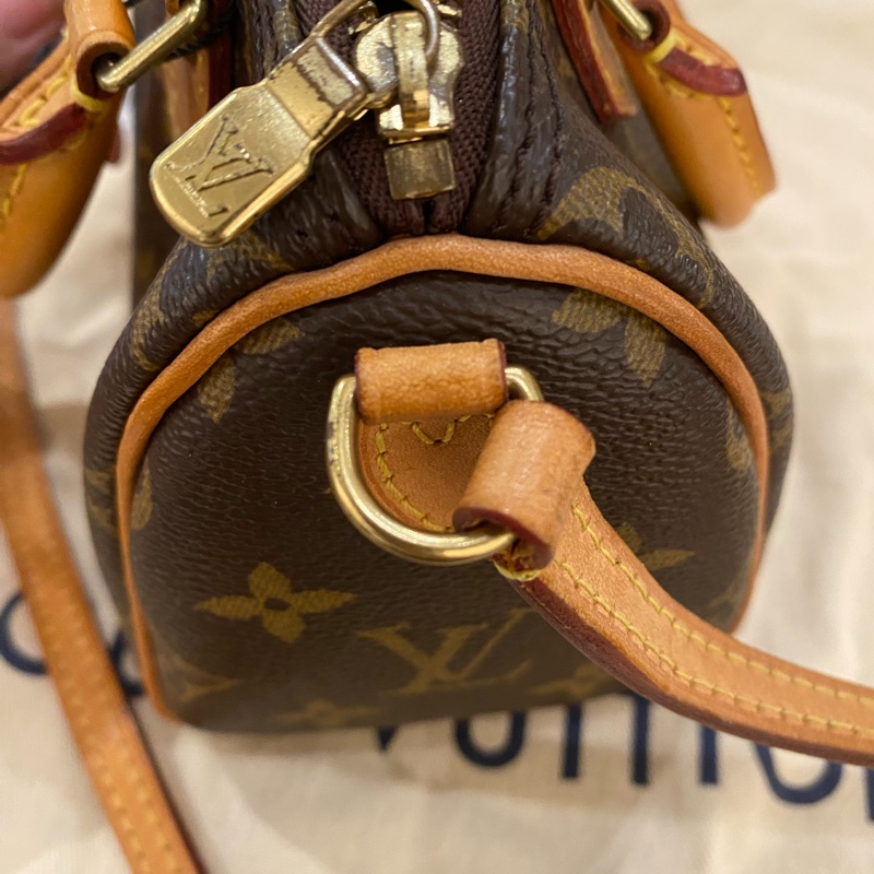 LOUIS VUITTON Nano Speedy 涂层帆布斜挎包 老款 絕版-9