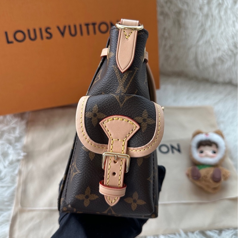 全新 LOUIS VUITTON Lv 路易威登 奧德賽 小號 老花 單肩斜挎腋下包 肩帶可拆卸-3