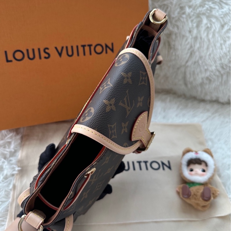 全新 LOUIS VUITTON Lv 路易威登 奧德賽 小號 老花 單肩斜挎腋下包 肩帶可拆卸-4