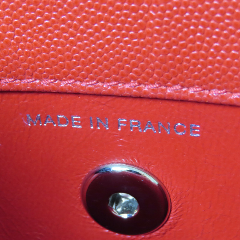 CHANEL 牛皮皮革Handbag銀扣手挽袋-10