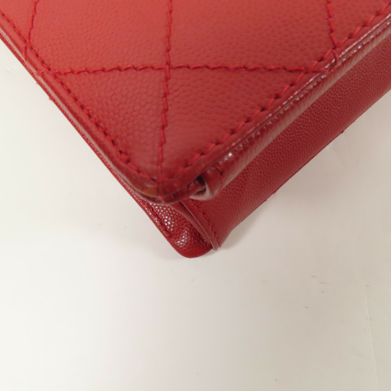 CHANEL 牛皮皮革Handbag銀扣手挽袋-14