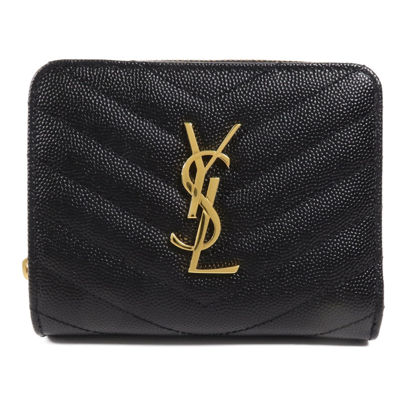 SAINT LAURENT 牛皮皮革Cassandre Matelasse Wallet金扣錢包-0