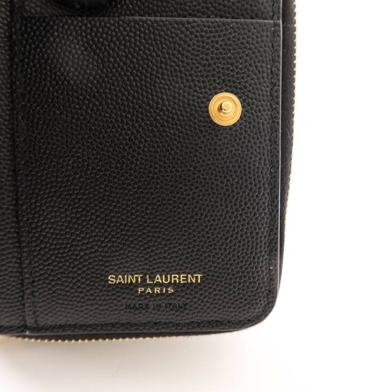 SAINT LAURENT 牛皮皮革Cassandre Matelasse Wallet金扣錢包-6