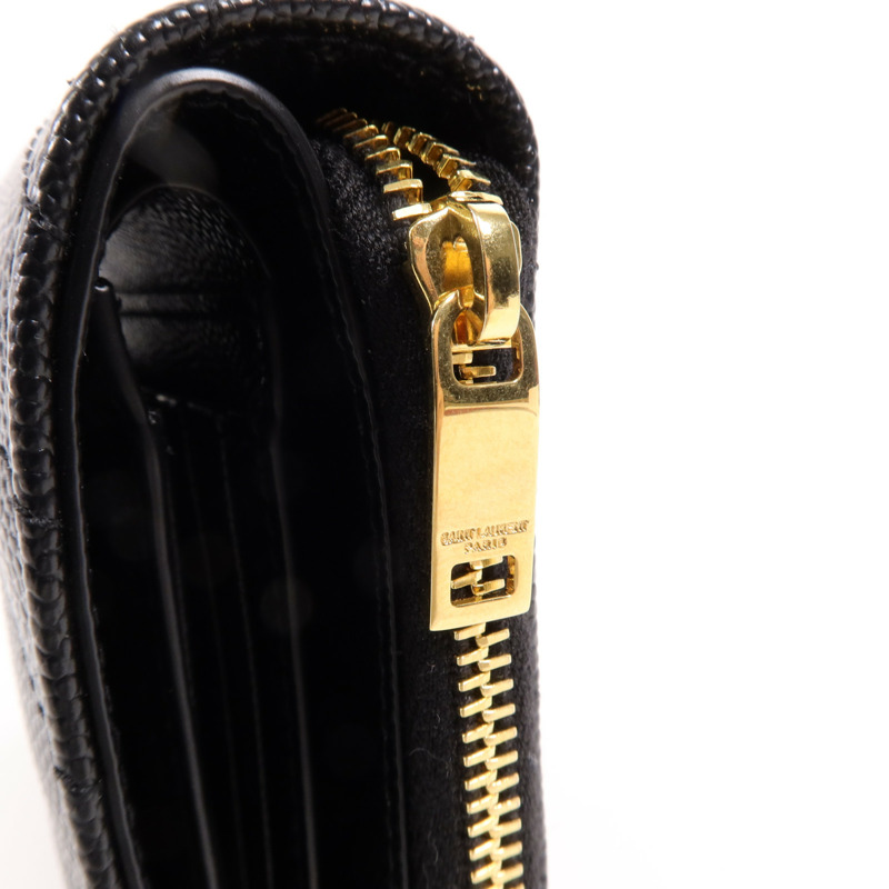 SAINT LAURENT 牛皮皮革Cassandre Matelasse Wallet金扣錢包-8