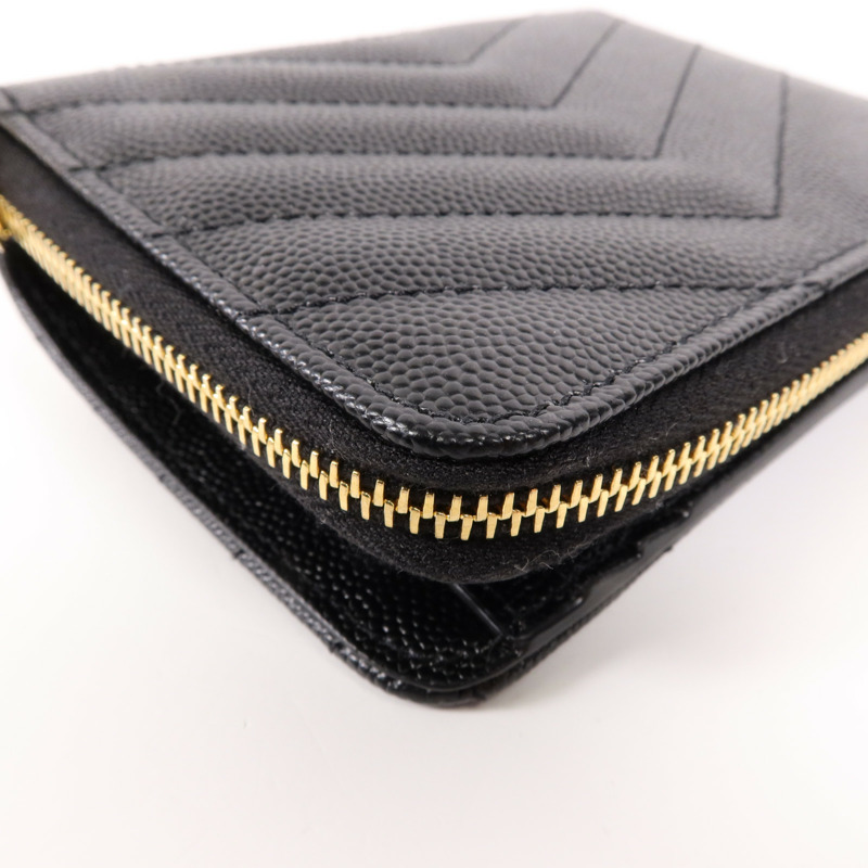 SAINT LAURENT 牛皮皮革Cassandre Matelasse Wallet金扣錢包-12