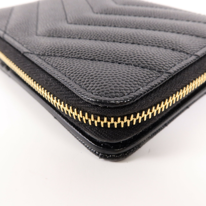 SAINT LAURENT 牛皮皮革Cassandre Matelasse Wallet金扣錢包-13