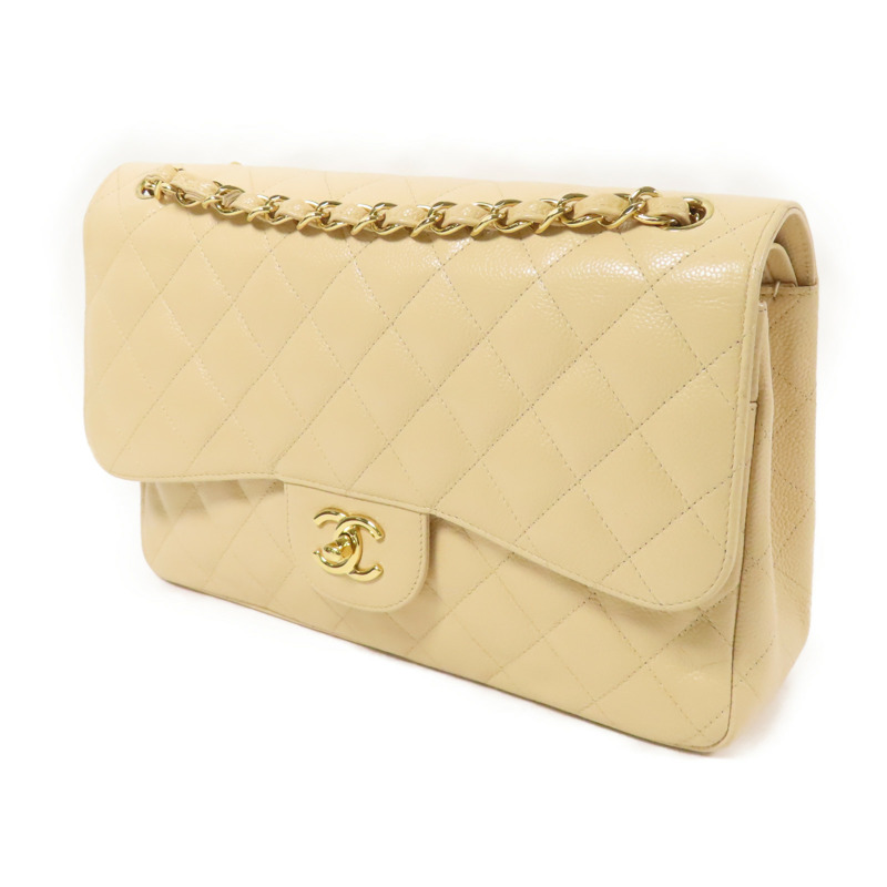 CHANEL 牛皮皮革Large Classic金扣鏈帶肩背袋-1