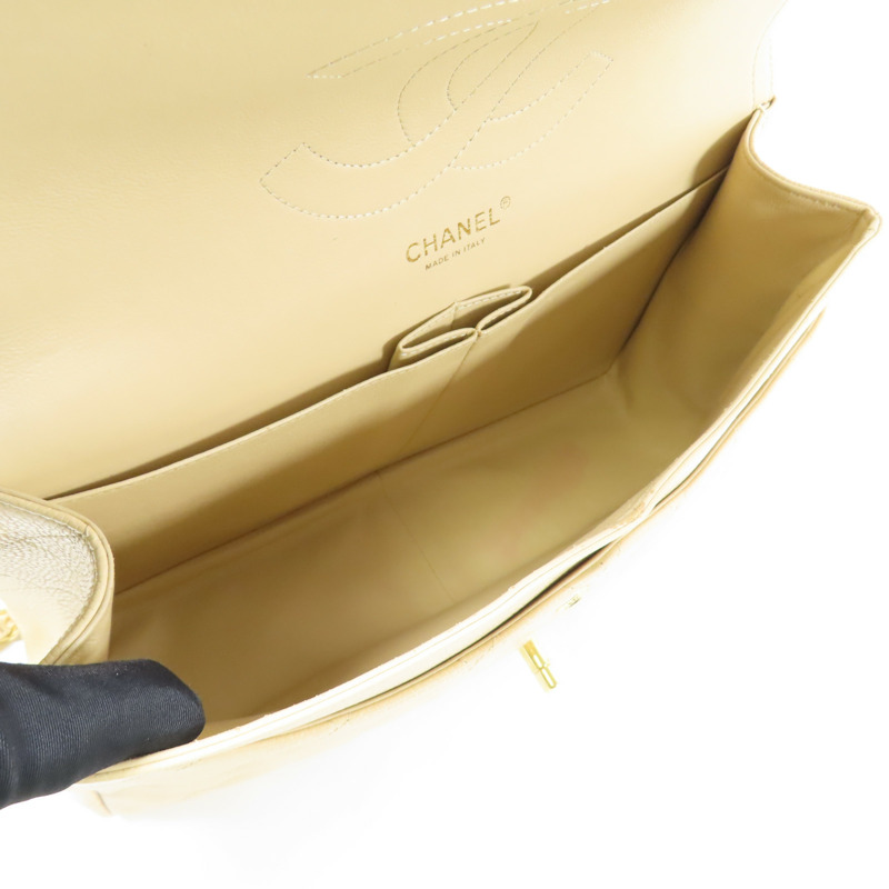 CHANEL 牛皮皮革Large Classic金扣鏈帶肩背袋-4