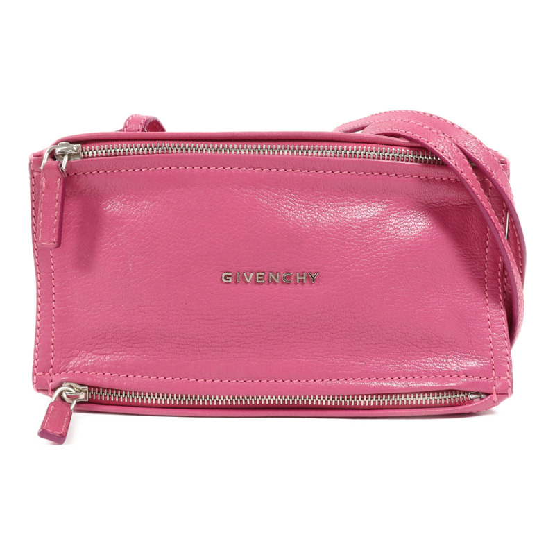 GIVENCHY 牛皮皮革Pandora Mini銀扣肩背袋-0