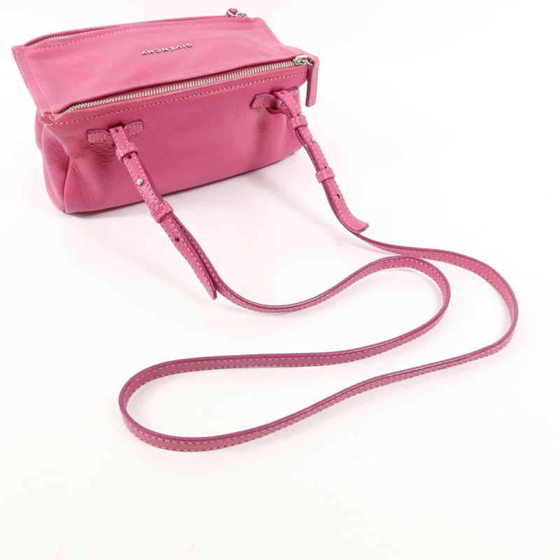 GIVENCHY 牛皮皮革Pandora Mini銀扣肩背袋-7