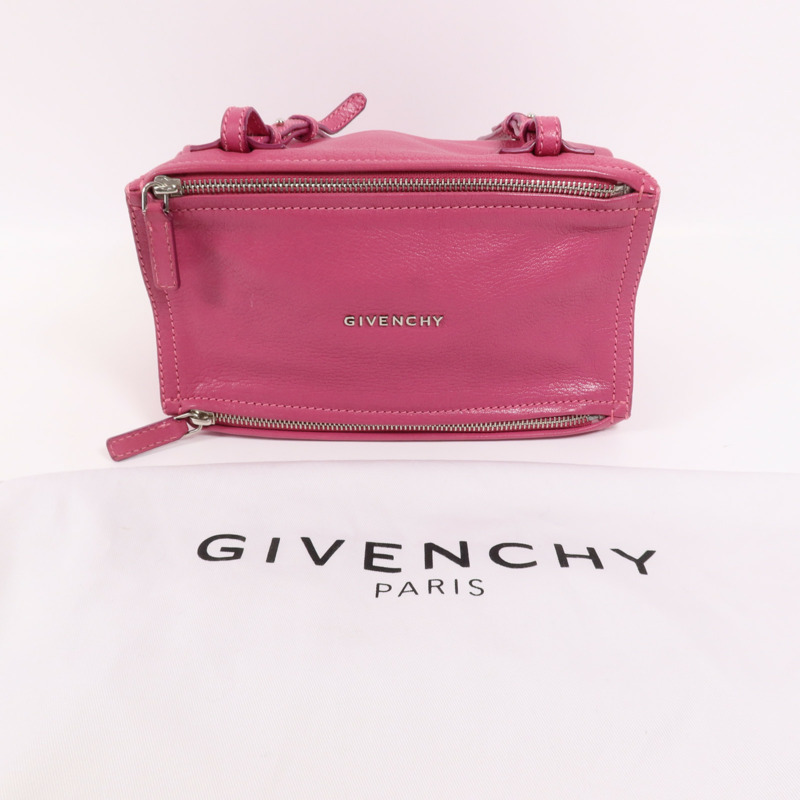 GIVENCHY 牛皮皮革Pandora Mini銀扣肩背袋-8