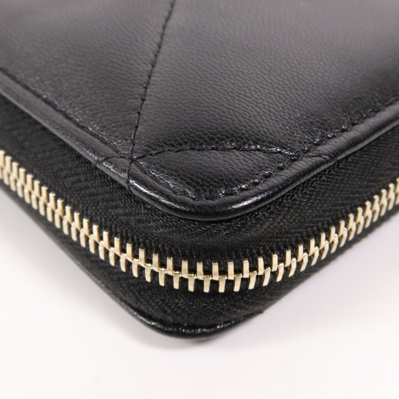 CHANEL 羊皮皮革C19 Long Wallet金扣長錢包-12