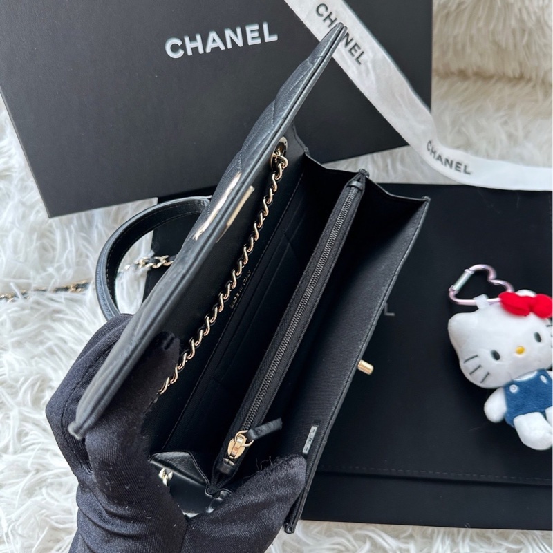 香奈兒 Chanel 25S trendy cc 風琴 黑金 黑色 金扣 小羊皮 手提 單肩 斜挎-6