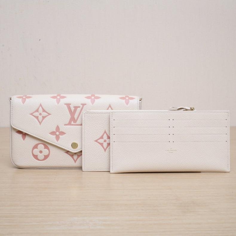 POCHETTE FELICIE 三合一鏈條包 米白色 皮革C 晶元-0