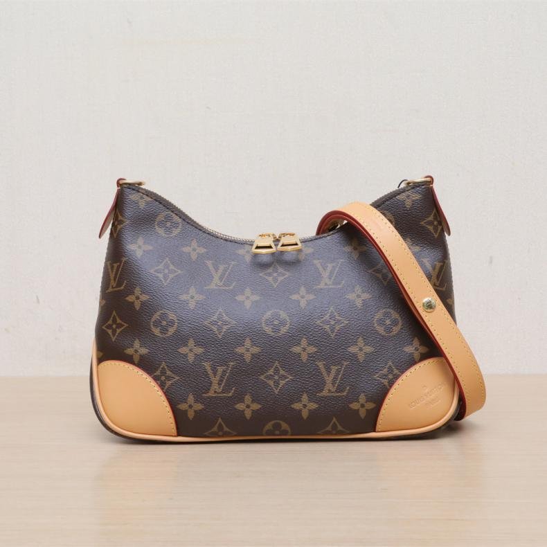 BOULOGNE 牛角包 可拆卸肩帶 老花 PVC 晶片-0