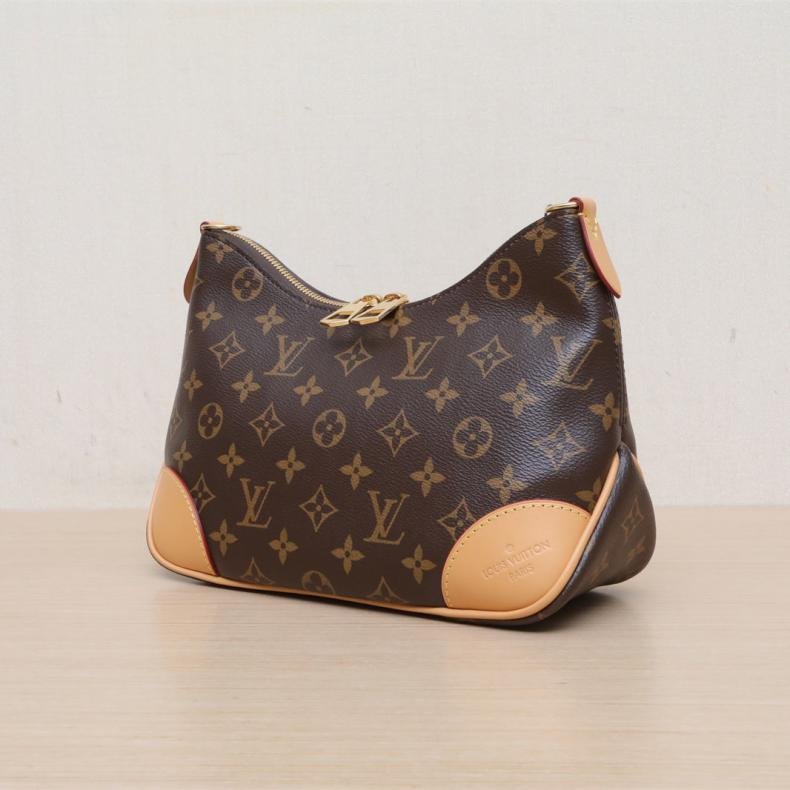 BOULOGNE 牛角包 可拆卸肩帶 老花 PVC 晶片-3