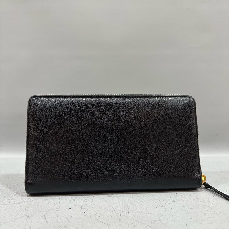 balenciaga 390187 黑皮金釦機車長夾-1