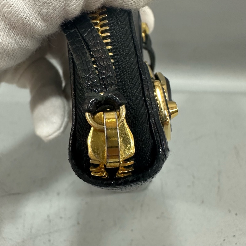 balenciaga 390187 黑皮金釦機車長夾-9
