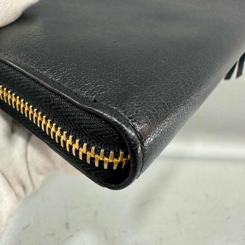 balenciaga 390187 黑皮金釦機車長夾-13