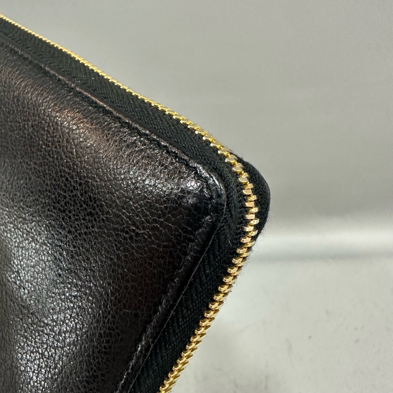 balenciaga 390187 黑皮金釦機車長夾-16