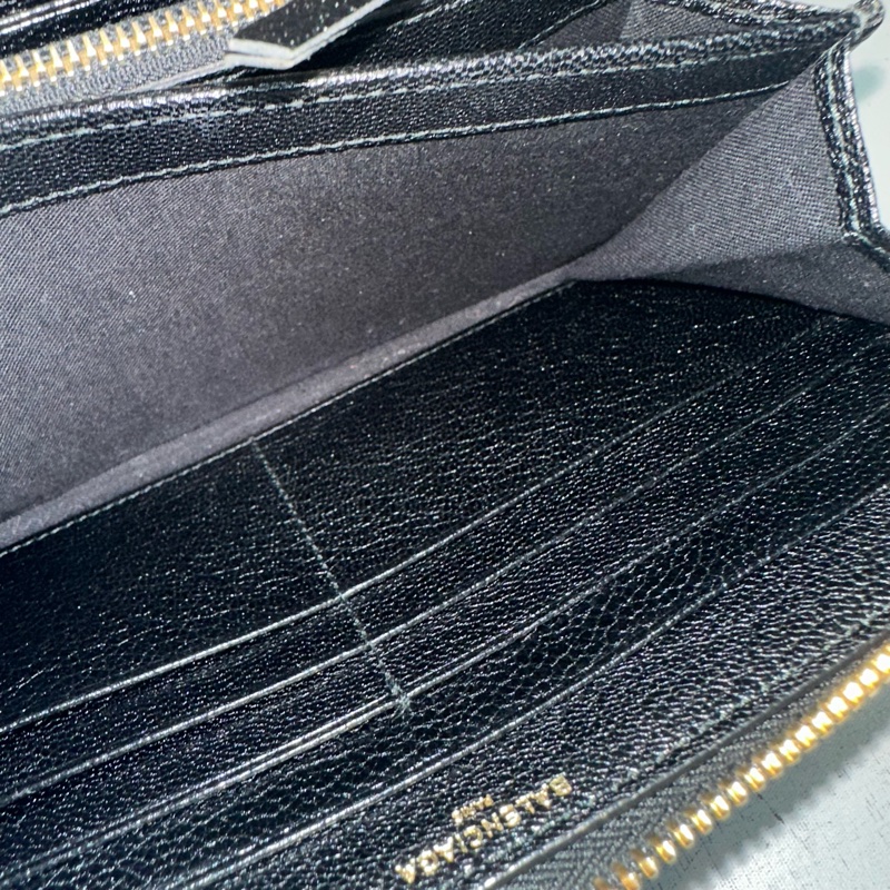 balenciaga 390187 黑皮金釦機車長夾-35