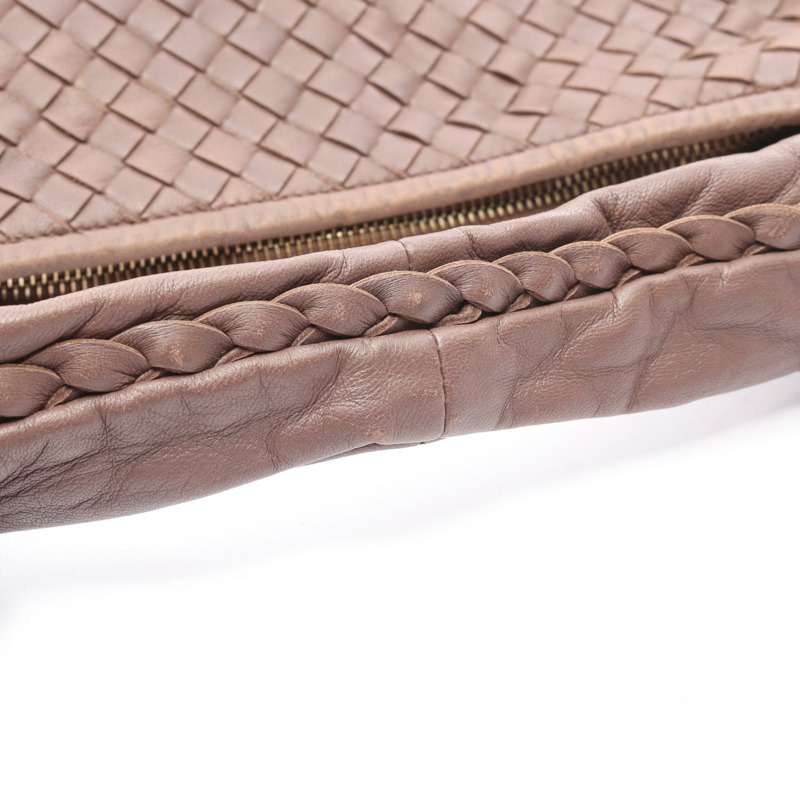 BOTTEGA VENETA Veneta Intrecciato 單肩包 手提包 皮革 棕色 二手 女士-4