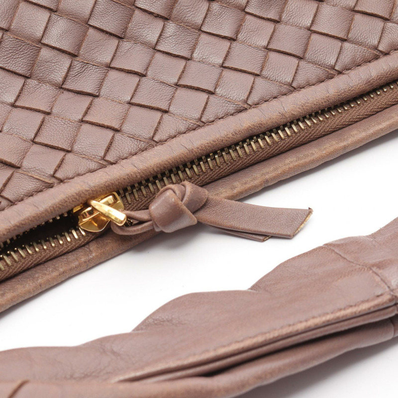 BOTTEGA VENETA Veneta Intrecciato 單肩包 手提包 皮革 棕色 二手 女士-6