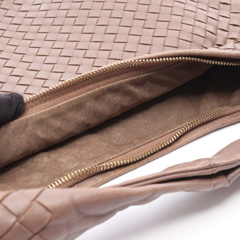 BOTTEGA VENETA Veneta Intrecciato 單肩包 手提包 皮革 棕色 二手 女士-10