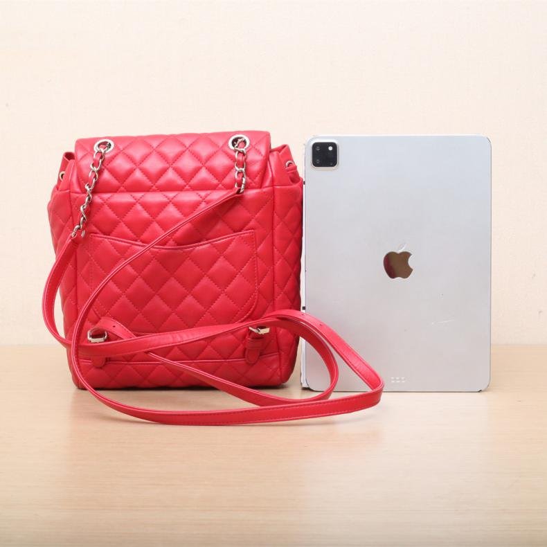 薩爾茨堡雙肩包 中號 20cm 紅色 皮革S 22開 銀扣-2