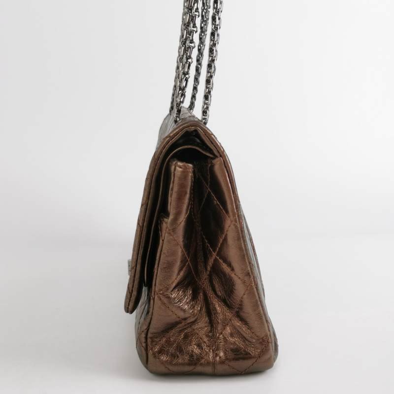 Chanel 2.55 Flag Bag 季節限定款 Maxi 油蠟皮 菱格 絎縫 長方形旋扣 單肩包-2