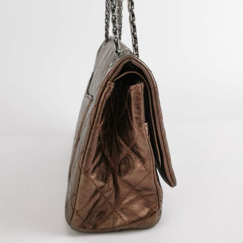 Chanel 2.55 Flag Bag 季節限定款 Maxi 油蠟皮 菱格 絎縫 長方形旋扣 單肩包-3