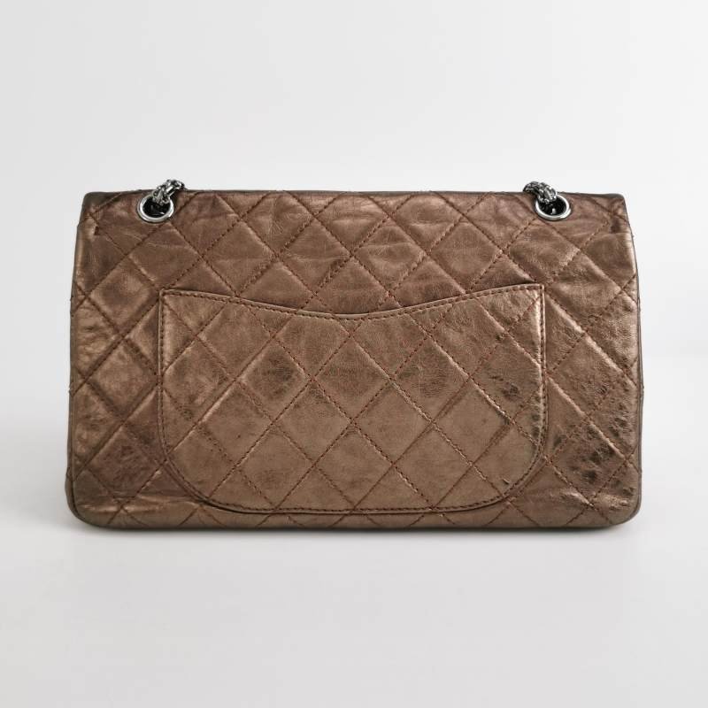 Chanel 2.55 Flag Bag 季節限定款 Maxi 油蠟皮 菱格 絎縫 長方形旋扣 單肩包-4