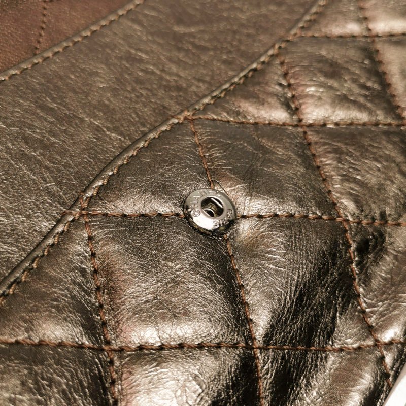 Chanel 2.55 Flag Bag 季節限定款 Maxi 油蠟皮 菱格 絎縫 長方形旋扣 單肩包-14