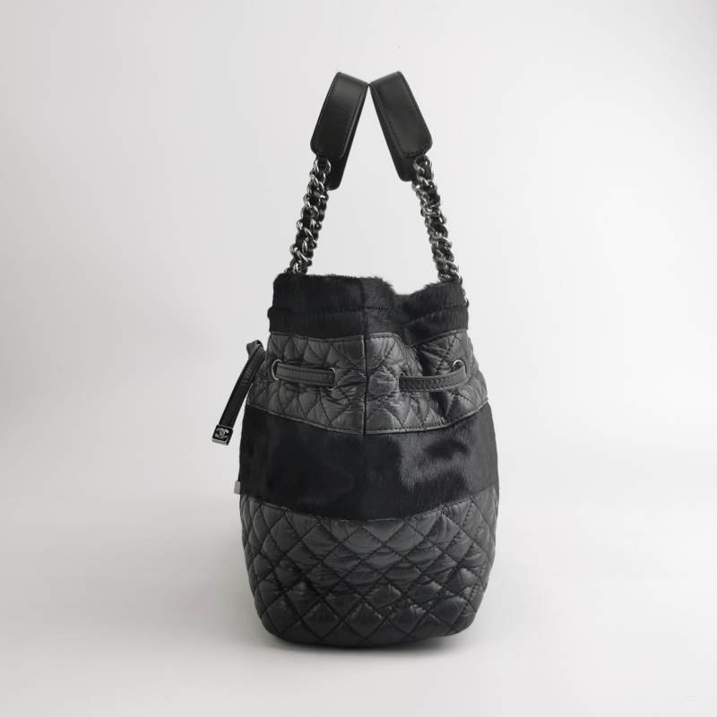 Chanel 马毛 油蜡皮 纯色 菱格 绗缝 单肩包-2