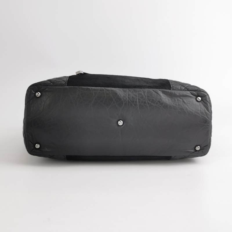 Chanel 马毛 油蜡皮 纯色 菱格 绗缝 单肩包-5