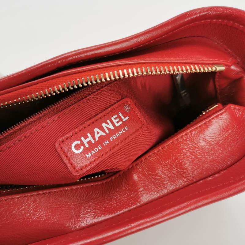 Chanel Gabrielle 流浪包 小號 油蠟皮 翻毛皮 拼色 菱格 絎縫 雙鍊設計 單肩包-7