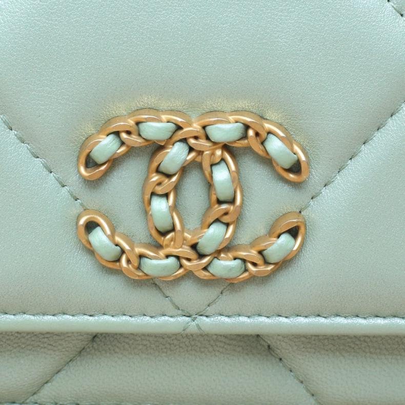 19BAG 吸扣 woc 17 綠色 皮革S 鐳射標 金銀扣-4