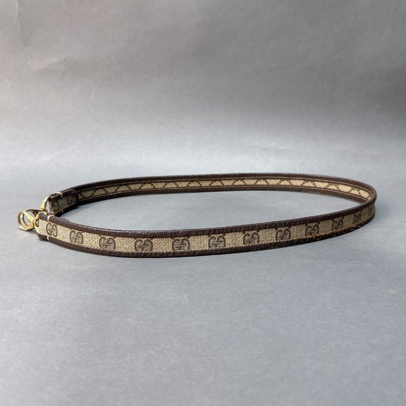 GUCCI 經典帆布皮革背帶-0