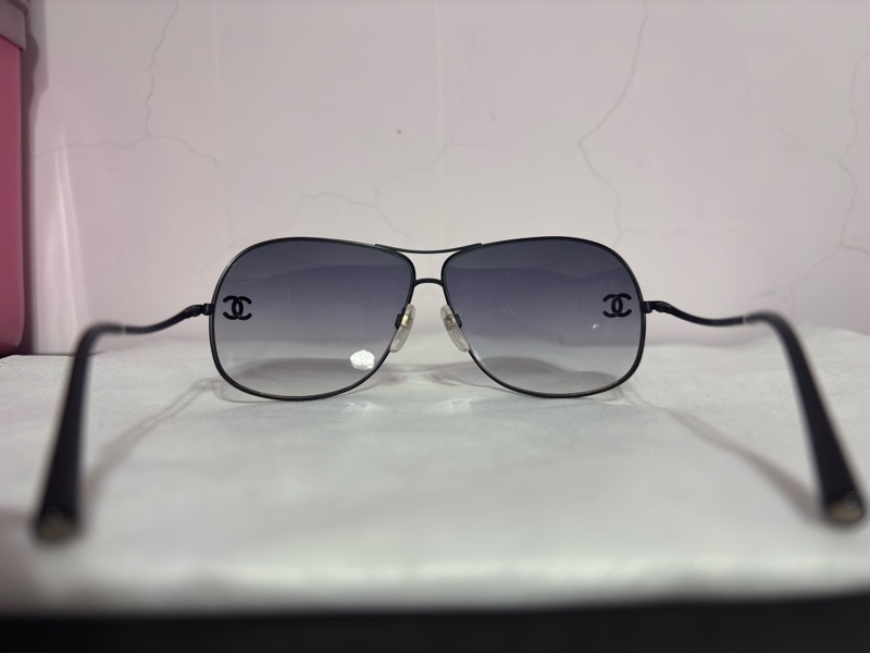 CHANEL黑框/藍色漸層墨鏡 /太陽眼鏡/ 飛行墨鏡 中性-4