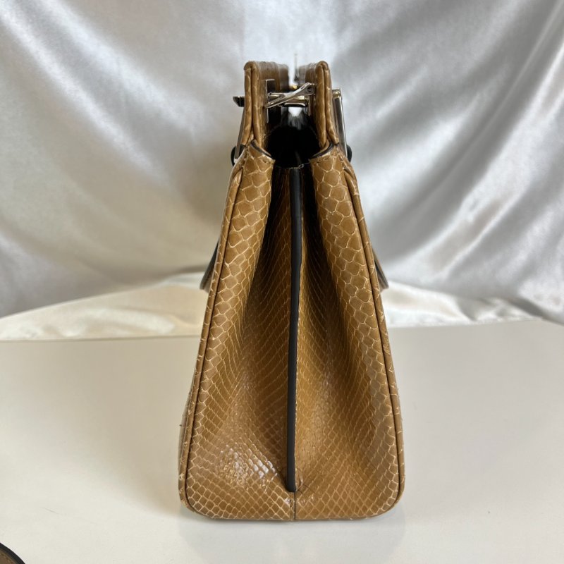 GUCCI 569712 ZUMI棕色蟒蛇皮兩用包-3