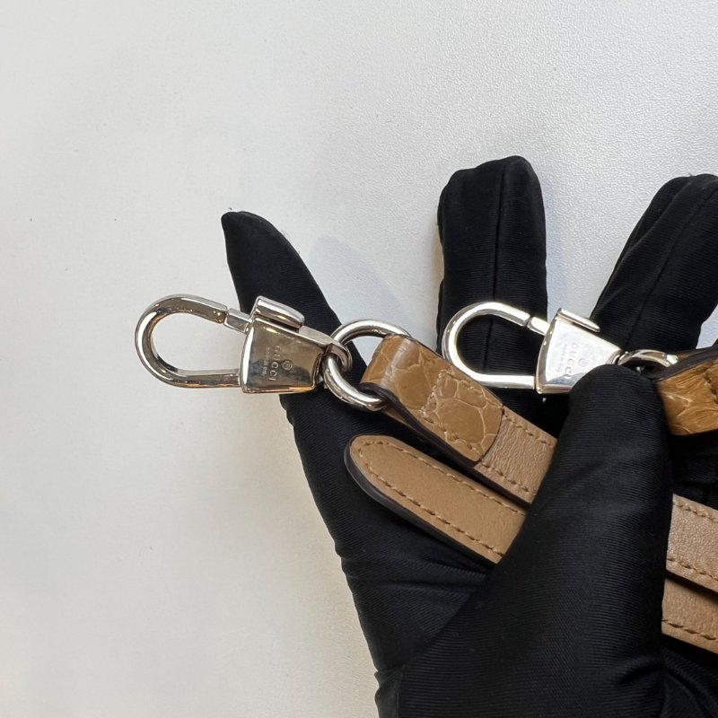 GUCCI 569712 ZUMI棕色蟒蛇皮兩用包-11