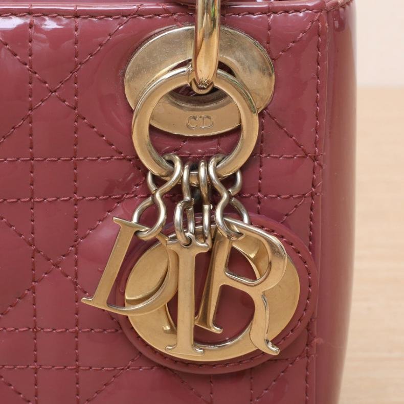 Lady Dior 戴妃包 三格 粉色 漆皮 淺金扣 2020-5