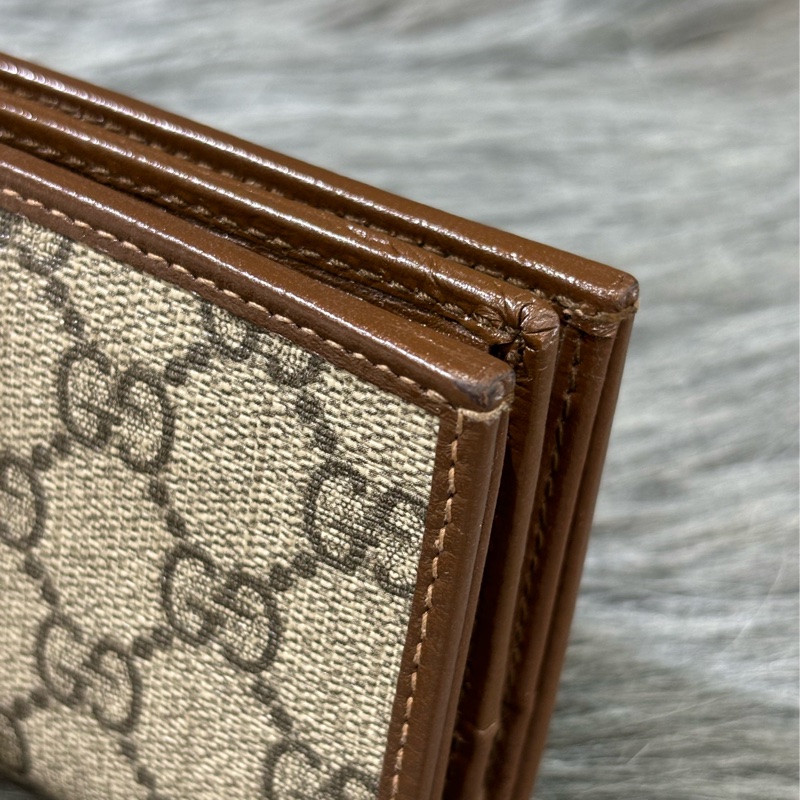GUCCI 621887 1955 GG老花字紋原花 咖啡牛皮 金屬 馬銜 防水 拉鍊 零錢包 短夾 皮夾 錢包-11