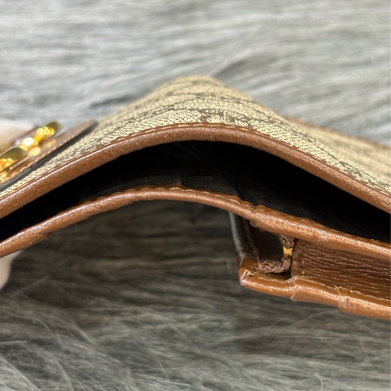 GUCCI 621887 1955 GG老花字紋原花 咖啡牛皮 金屬 馬銜 防水 拉鍊 零錢包 短夾 皮夾 錢包-18