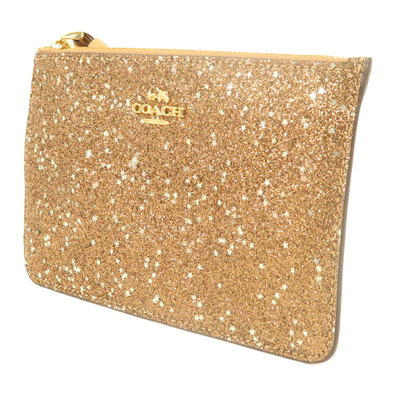 COACH 牛皮皮革Pouch金扣手拿包-2