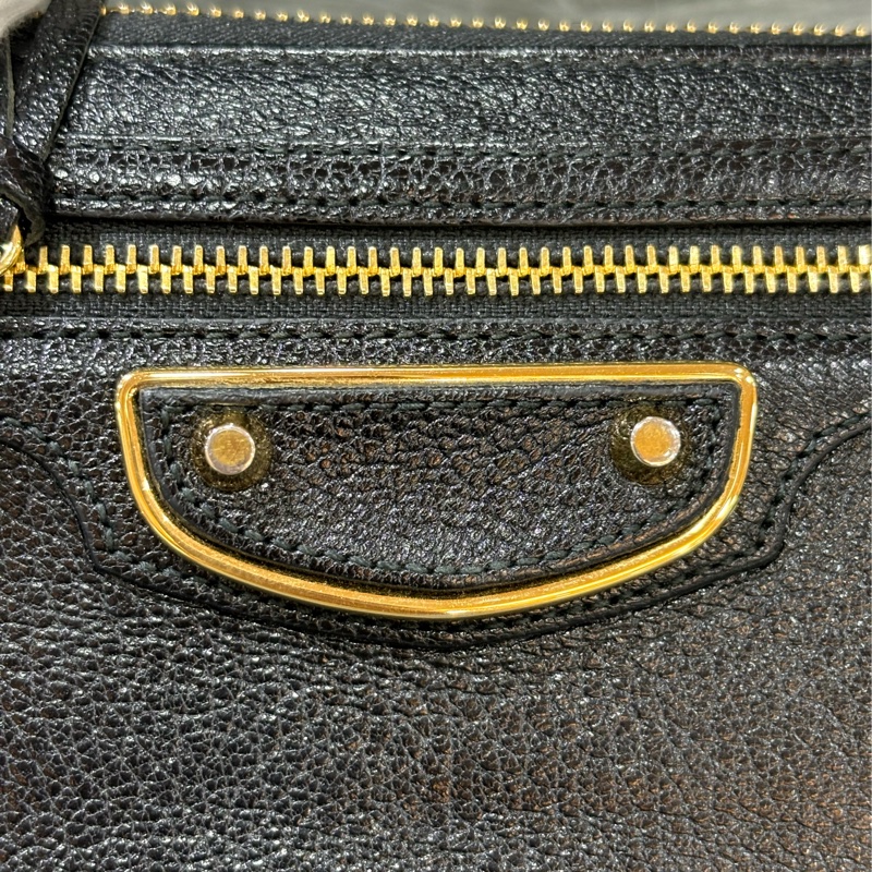 BALENCIAGA 390187 Continental 巴黎世家 黑色山羊皮 金釦 拉鍊 零錢 發財包 長夾 皮夾-19