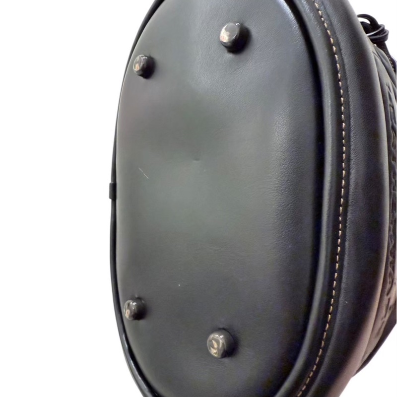 COACH 黑色蓬蓬皮質肩背/手提包-3