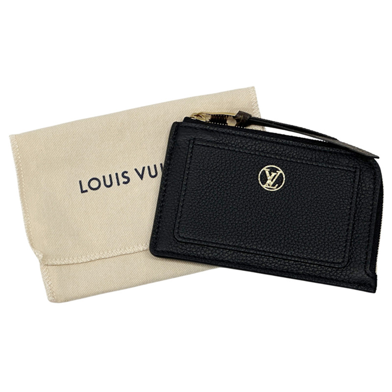 Louis Vuitton Monogram 皮革卡夾，Porte Carte Lowkey Noir，M14550，黑色，男女通用，零錢包，LV 標誌-5