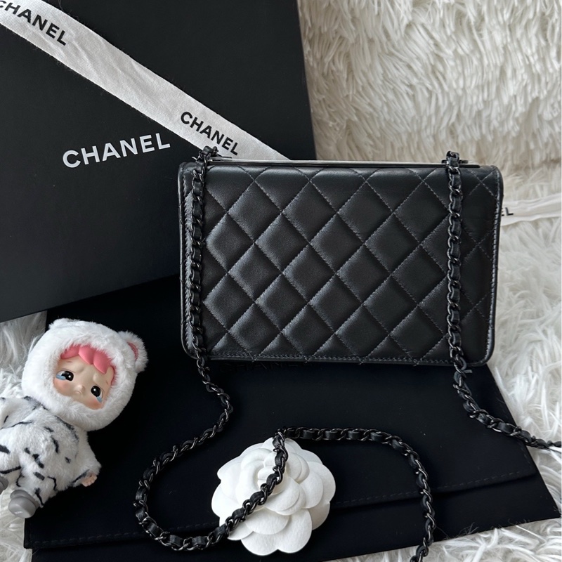 全新香奈兒 Chanel 24b trendy cc woc 全黑 so black 腋下包 斜挎包-1