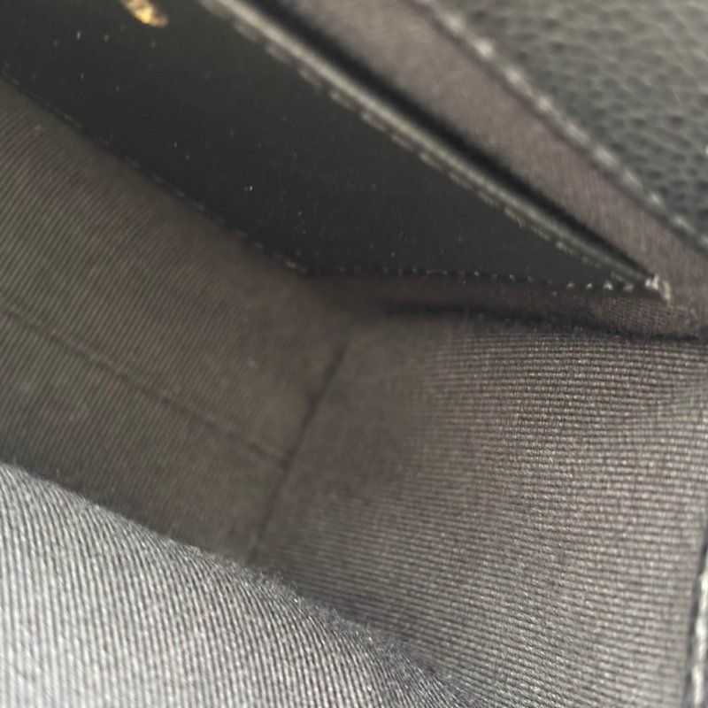 ::CHANEL:: 黑色荔枝紋牛皮 金雙C 雙鍊條皮穿鏈 手提斜背包-19